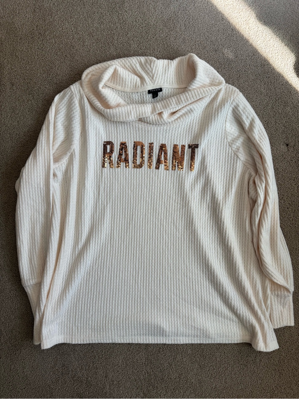 NWT Torrid “Radiant” Sequin Cozy Cream Sweater